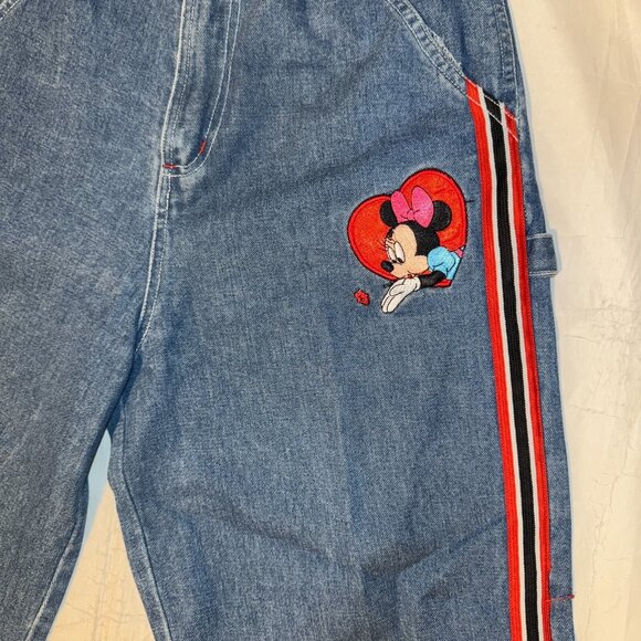Vintage Mickey For Kids Minnie & Mickey Mouse Jeans Size 14 Embroidered Ribbon - Picture 3 of 10